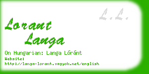 lorant langa business card